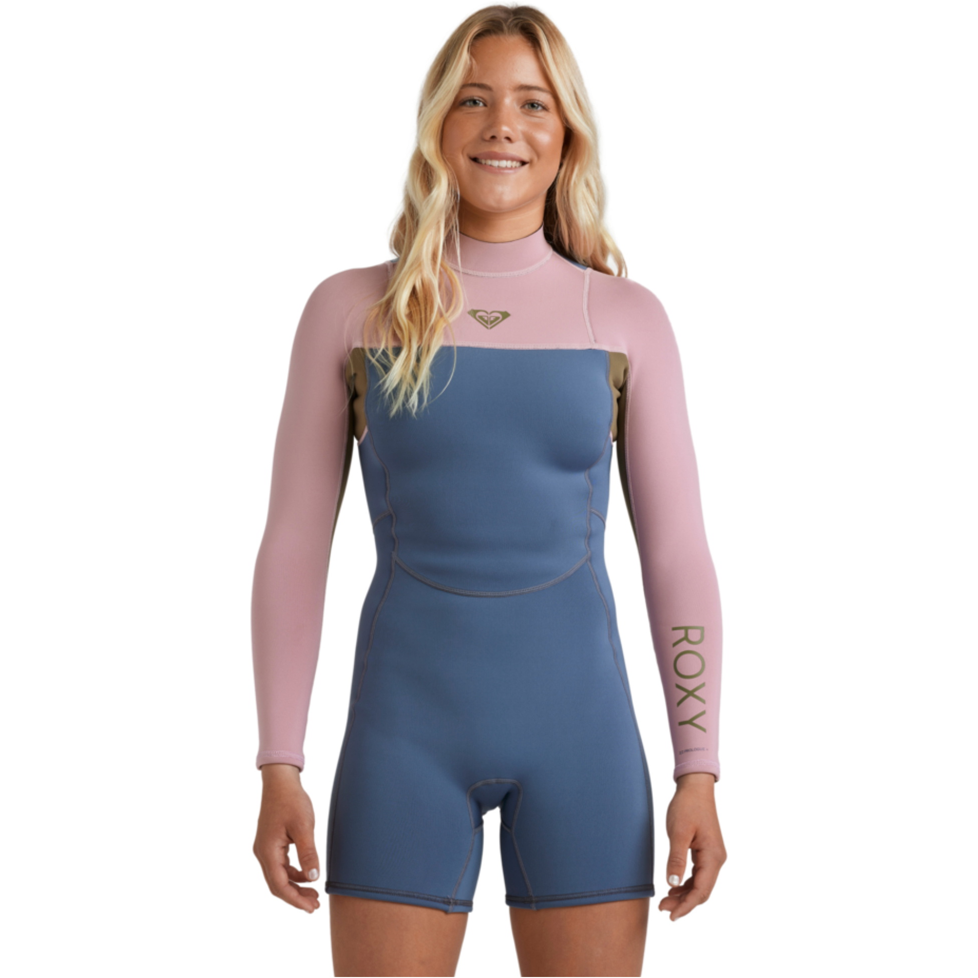 2026 Roxy Womens Prologue+ 2/2mm Long Sleeve Back Zip Springsuit Wetsuit 26BW243505 - Ash